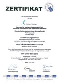 Zertifikat DIN ISO für die Rehabilitationseinrichtung WendePunkt