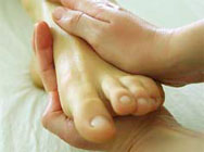 Massage eines Fußes